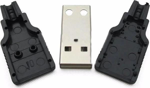 4 PİN USB ERKEK SOKET PLASTİK KAPAKLI BAĞLANTI - Image 1