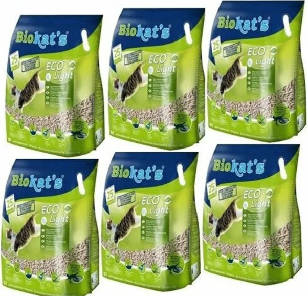 Biokat's Eco Light Pelet Kedi Kumu 6 x 5 L - Image 1