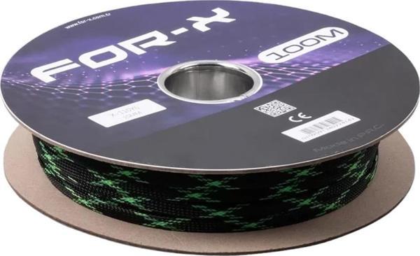 FOR-X X-110ys Yeşil Siyah Kablo Çorabı 10 Mm 100 Metre Kablo Çorap - Image 1