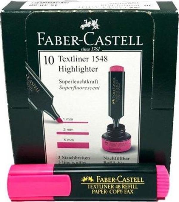 Faber Castell Textliner Highlighter Pembe  Fosforlu Kalem 10'lu - Image 1