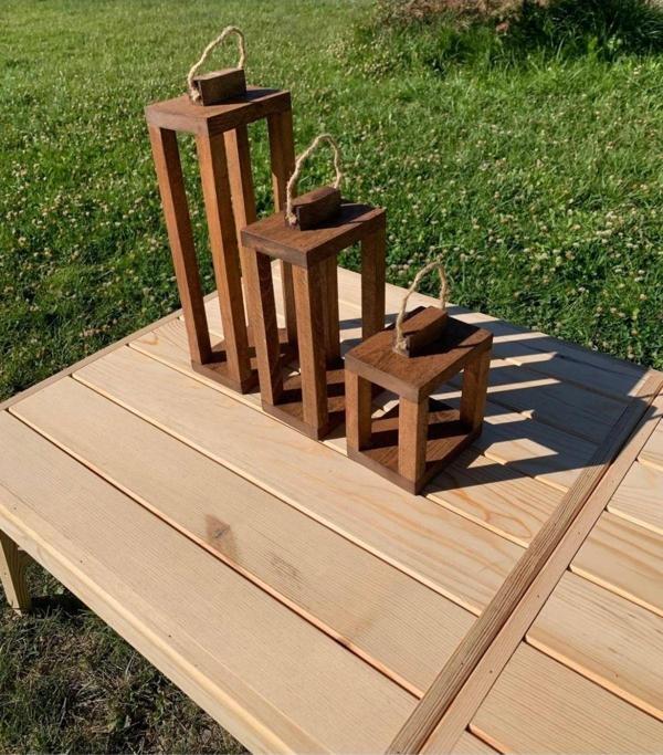 Mumluk 3’lü Ceviz Rengi Dekoratif Set - Image 1