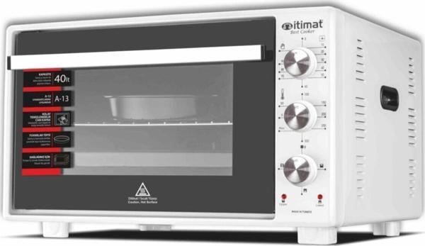 İtimat Köşeli Beyaz Fırın Termostatlı Çift Camlı 40 Litre 7020 - Image 1