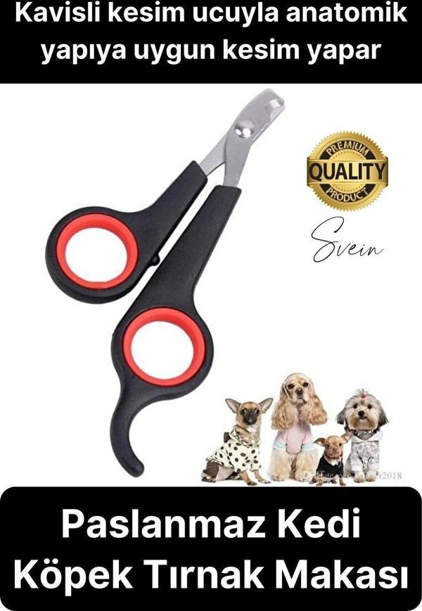 Premium Paslanmaz Kedi Köpek Tırnak Makası Küçük Boy Evcil Hayvan Bakım Kaymaz Saplı Düzeltici Pençe - Image 1