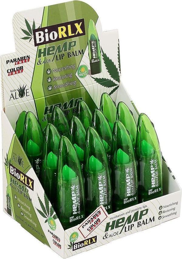 BioRLX Hemp Oil SPF15 Aloe Vera Lip Balm Color Free Kenevir - Image 1