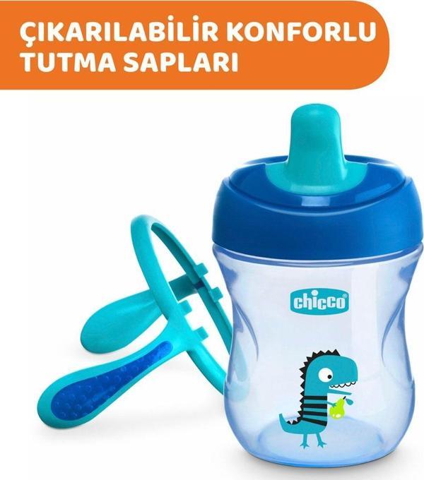 Chicco Figürlü Mor Renkli Yarı Yumuşak Uçlu Bardak 6 Ay+ - Image 1
