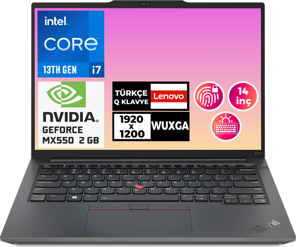 Lenovo ThinkPad E14 G5 i7-1355U 16GB 512GB SSD 2 GB MX550 14" Wuxga W11P Laptop 21JK0095TX 010 - Image 1