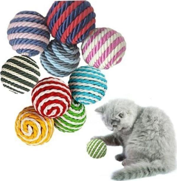 Tineke Ip Sarma Renkli Kedi Oyun Topu 4 Cm ( 1 Adet ) Kedi Oyuncağı - Image 1