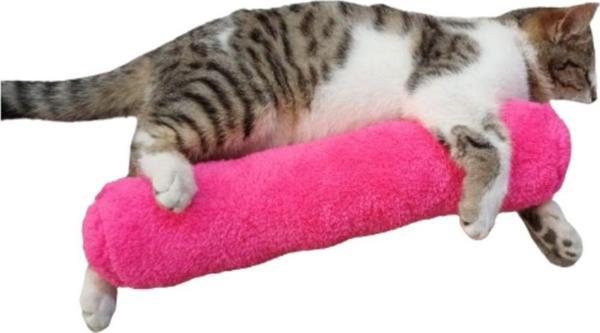 Tineke Kedi Oyuncağı Sarılma Yastığı Uyku Oyuncağı Kedi Otlu 30 Cm Peluş ( 1 Adet ) Fuşya - Image 1
