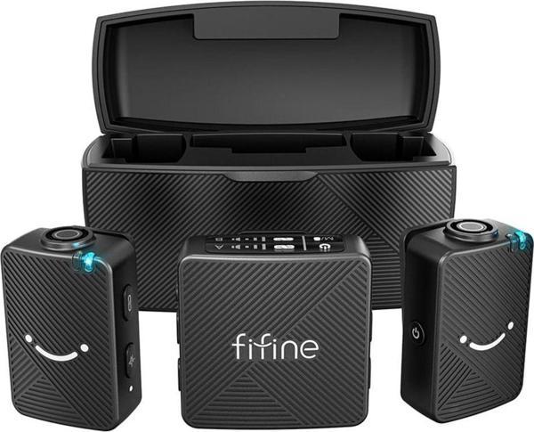 Fifine M9 Kablosuz Yaka Mikrofonu - 2 Kişilik Mikrofon Seti - Image 1