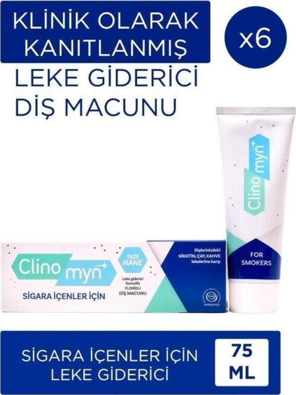 Clinomyn Sigara İçenlere Özel Diş Macunu 6X75 ml - Image 1