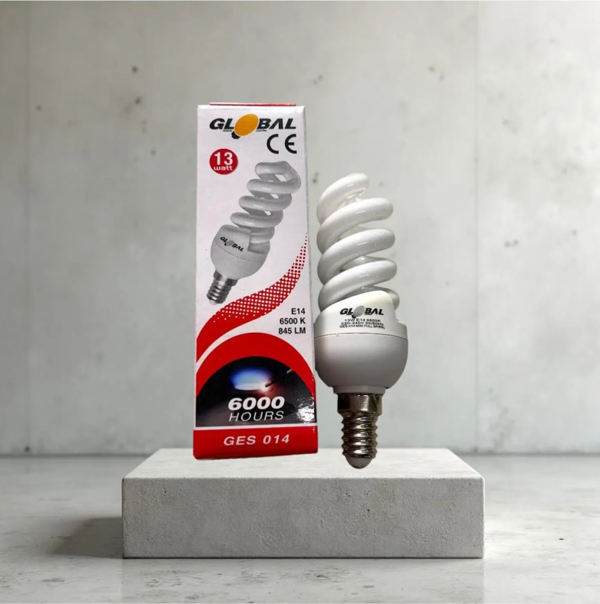Global 13 Watt E 14 Günışığı Tasarruflu Ampul - Image 1