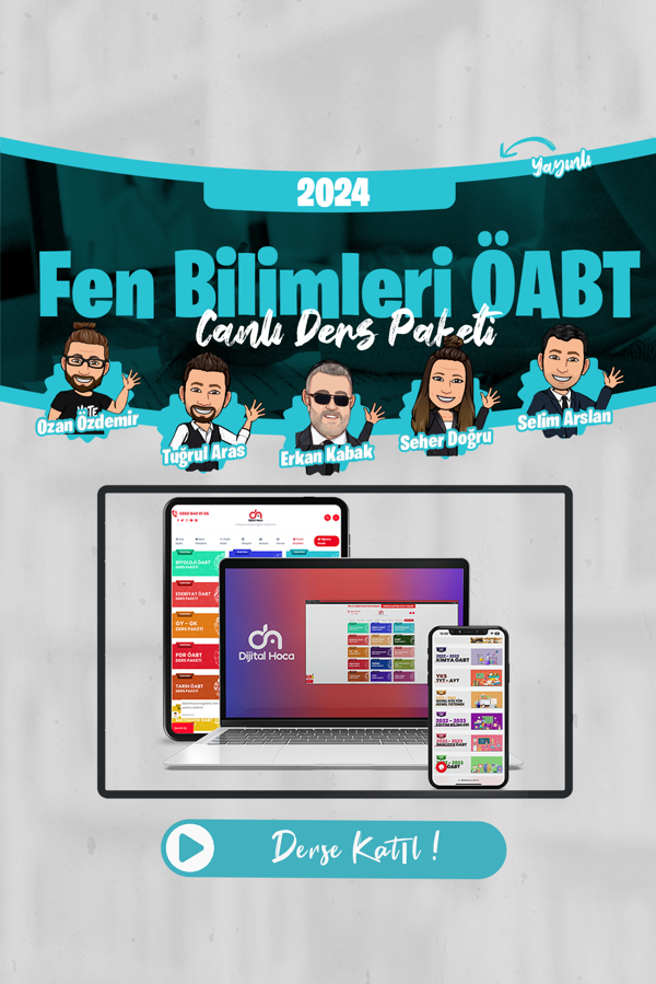 Dijital Hoca Akademi 2024 Fen Bilimleri ÖABT Canlı Ders Paketi (Kaynaklı) - Dijital Hoca Akademi - Image 1