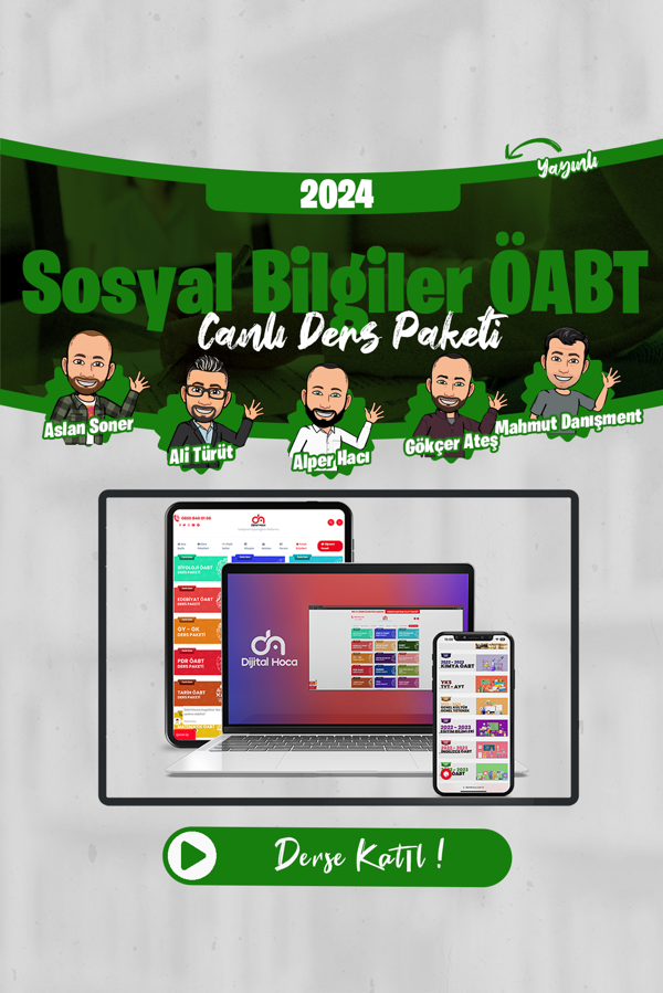 Dijital Hoca Akademi 2024 Sosyal Bilgiler ÖABT Erken Kayıt Canlı Ders Paketi (Kaynaklı) - Dijital Hoca Akademi - Image 1