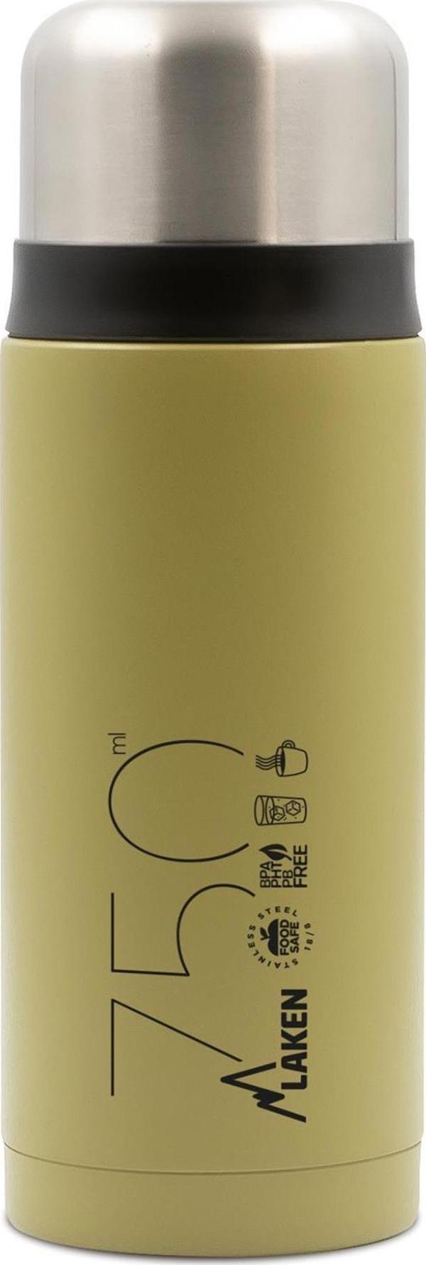Laken Çelik 18/8 Bardak Kapaklı Termos Şişe 0,75L - Haki LK1875K - Image 1
