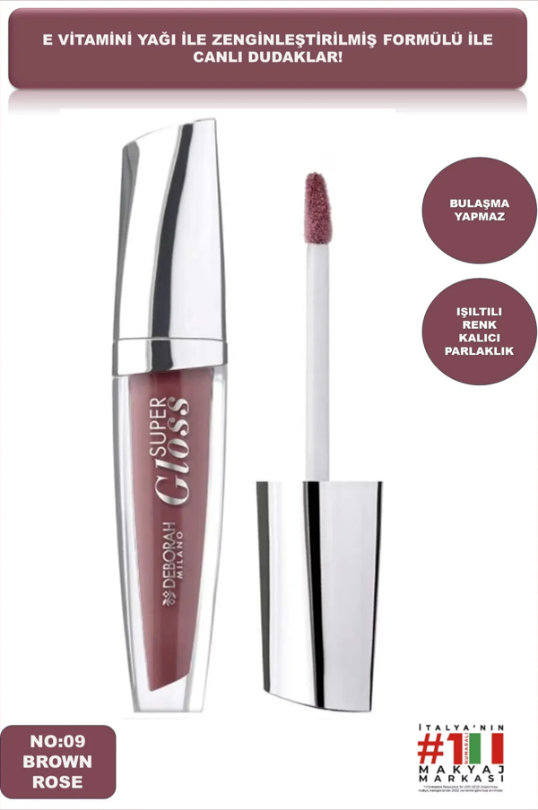 Deborah Extra Parlak Super Gloss Brown Rose No: 09 - Image 1