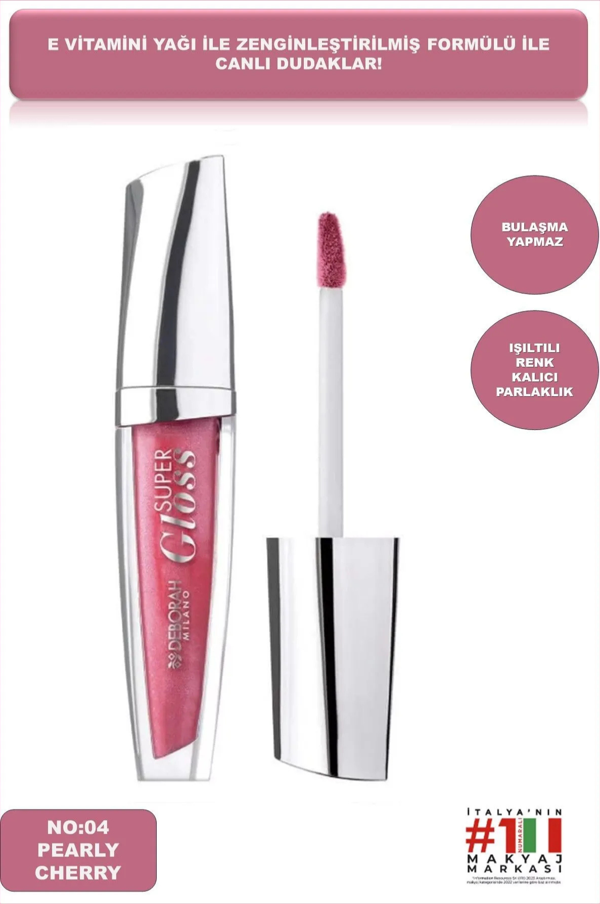 Deborah Extra Parlak Super Gloss Pearly Cherry No: 04 - Image 1