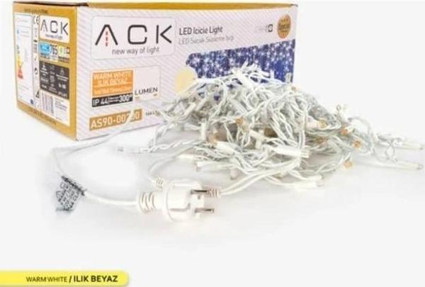 ACK Saçaklı Süsleme Ledi Günışığı 3500K Uzunluk 200cm Saçaklar 80/60/40cm 24 Saçak IP65 Beyaz Flaşlı - Image 1