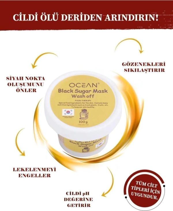Ocean Black Sugar Mask Wash Off Soft Scrub ( Şeker Maskesi) - Image 1