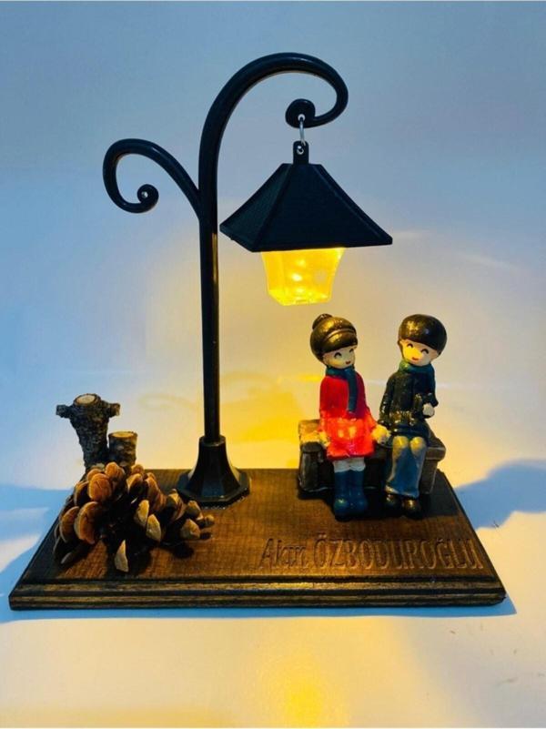 Myk Hediye Ve Sanat Atölyesi Evlilik Yıldönümü Sevgililer Günü Hediyesi Sevgiliye Konsept Hediye Sevgili Işıklı El Yapımı - Image 1