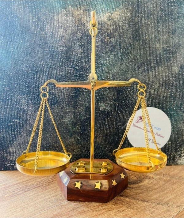Myk Hediye Ve Sanat Atölyesi Hakim Savcı Avukat Hediyesi Adalet Terazi Pirinç Hassas Terazi - Image 1