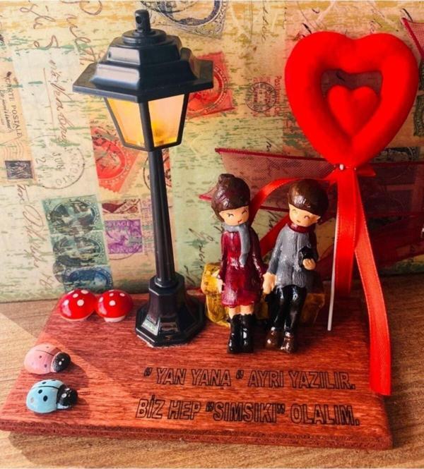 Myk Hediye Ve Sanat Atölyesi Romantik Aşıklar Sevgiliye Hediye Gece Lambalı - Image 1