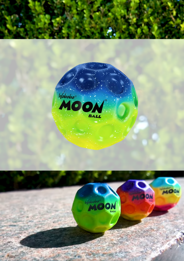 Waboba Rainbow Moon Ball Top Mavi Yeşil Sarı - Image 1