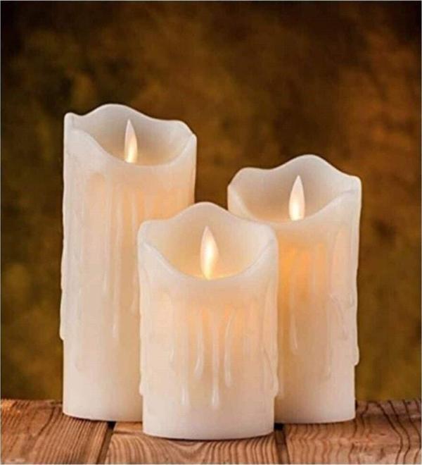 Myk Hediye Ve Sanat Atölyesi Led Mum Pilli Hareketli 3 Lü Set - Image 1