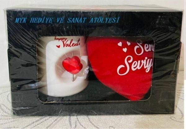 Myk Hediye Ve Sanat Atölyesi Stres Kupa Pelüş Kalp Sevgiliye Hediye - Image 1
