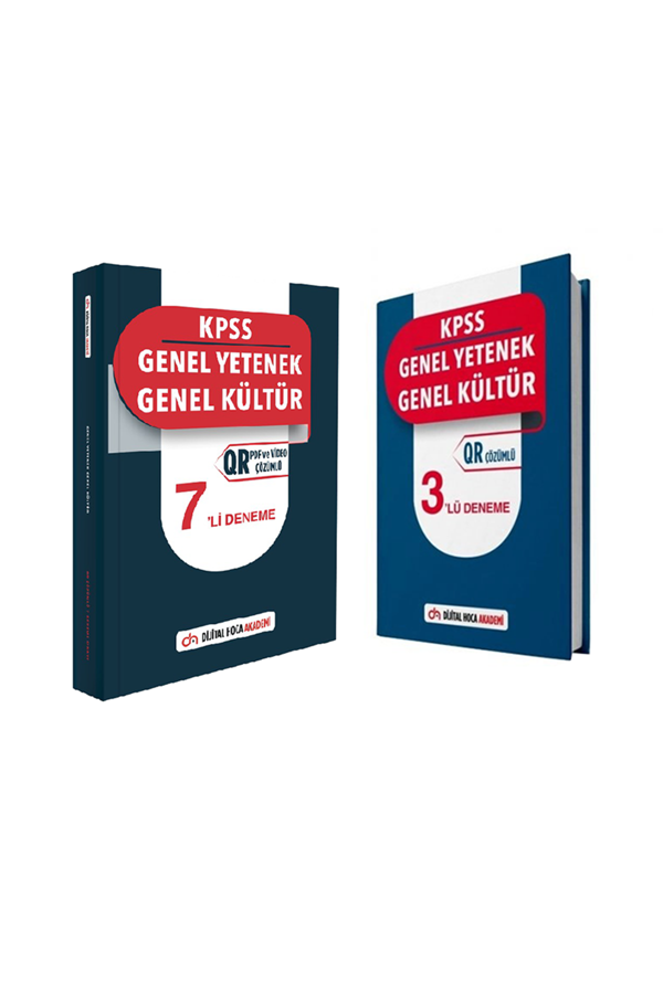 Dijital Hoca Akademi KPSS Genel Yetenek Genel Kültür QR Çözümlü 3'lü ve 7'li Deneme İkili Set - Dijital Hoca Akademi - Image 1