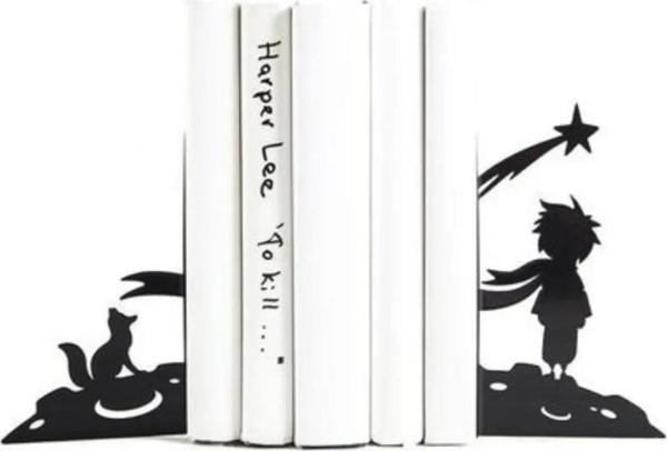 Küçük Prens Figürlü Dekoratif Metal Kitap Tutucu, Kitap Desteği 2'li - Image 1