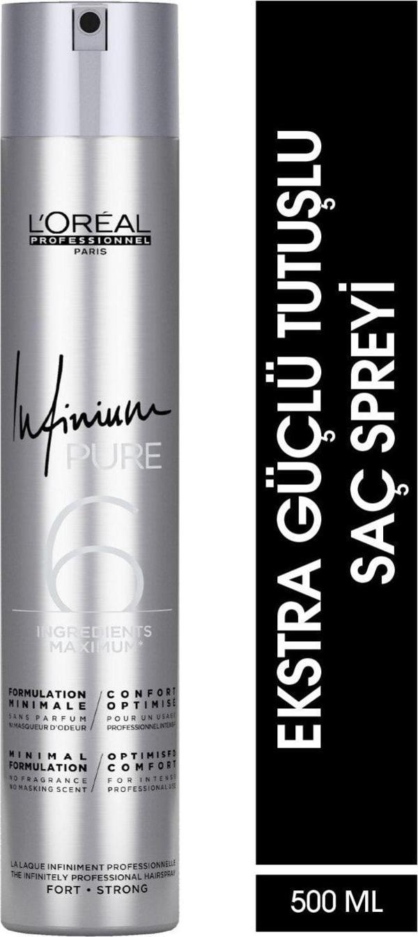 L'Oréal Paris Infinium Pure Ekstra Güçlü Tutuşlu Saç Spreyi 500  Ml - Image 1