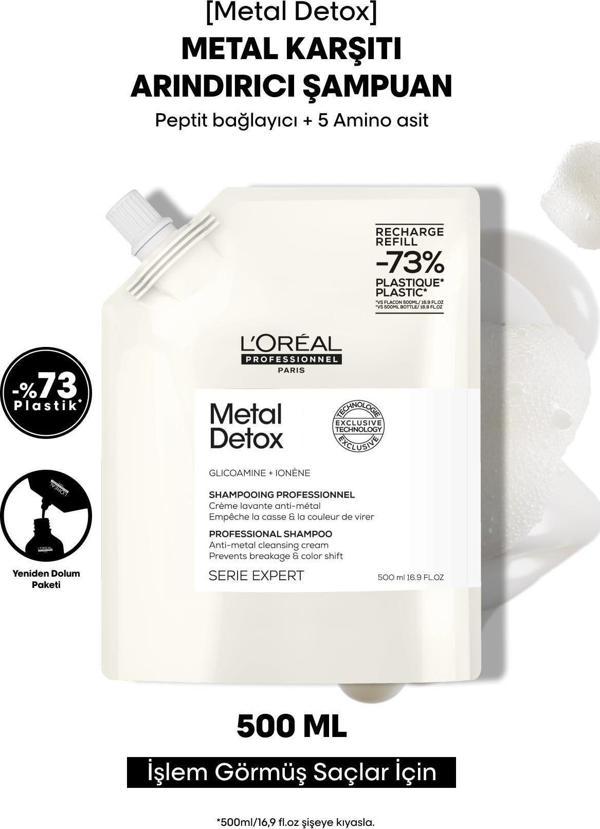 L'Oréal Paris Metal Detox İşlem Görmüş Ve Yıpranmış Saçlar İçin Metal Karşıtı Arındırıcı Refill Şampuan - Image 1