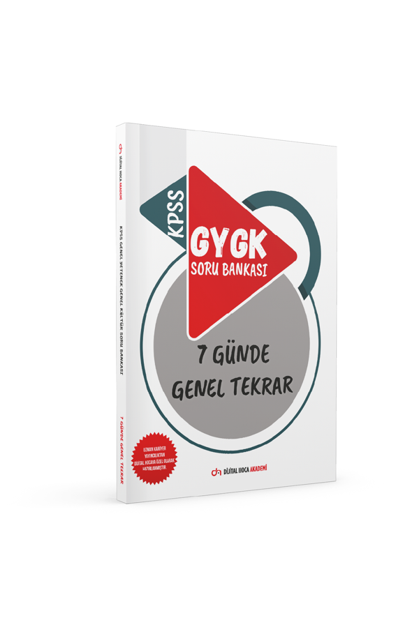 Dijital Hoca Akademi Kpss Gygk Soru Bankası 7 Günde Genel Tekrar Kitabı - Dijital Hoca Akademi - Image 1