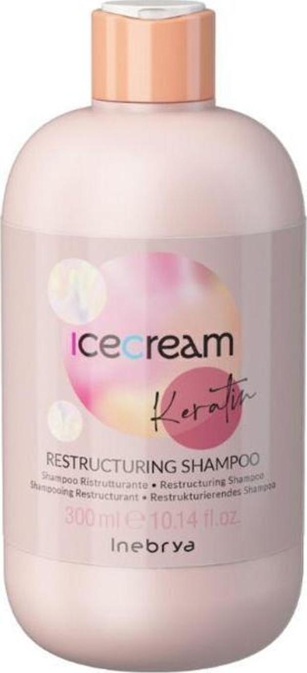 Inebrya Ice Cream Keratin Restructuring Shampoo Şampuan 300 Ml 8008277263090 - Image 1