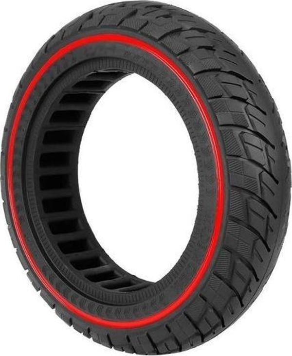 10x2.5 inç Dolgu Lastik Kırmızı Şeritli Scooter Lastiği - Image 1