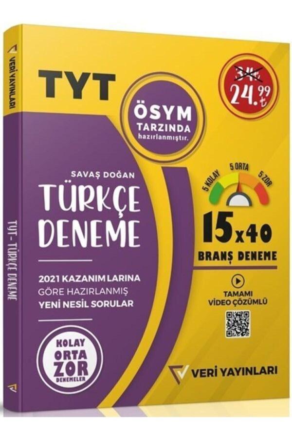 Veri Yayınları TYT Türkçe 15x40 Branş Denemeleri - Veri Yayınları - Image 1