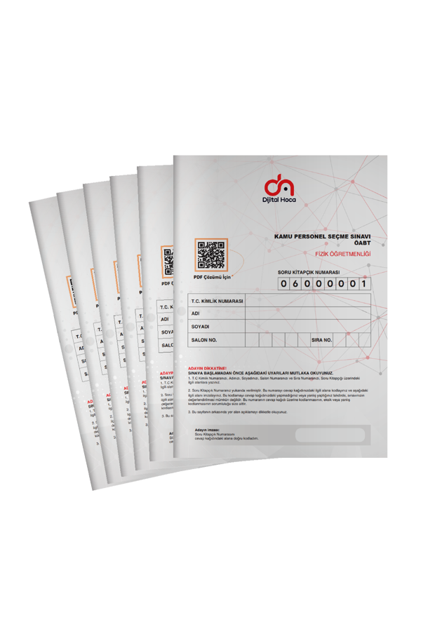 Dijital Hoca KPSS ÖABT Fizik Öğretmenliği Türkiye Geneli PDF Çözümlü Kurumsal 6'lı Deneme - Dijital Hoca Akademi - Image 1