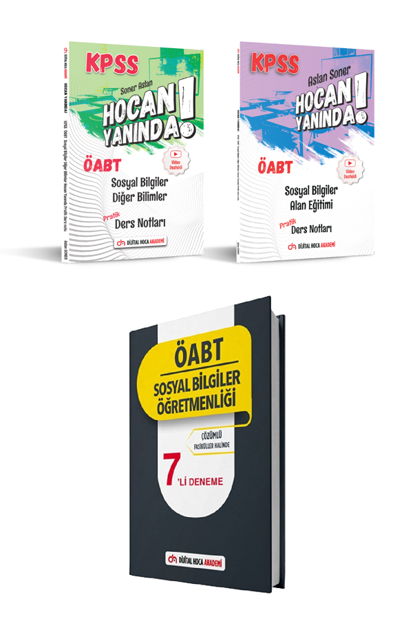Dijital Hoca Akademi 2022 Öabt Sosyal Bilg Öğretmenliği Pratik Ders Notları+7'Li Deneme Seti Üçlü - Dijital Hoca Akademi - Image 1