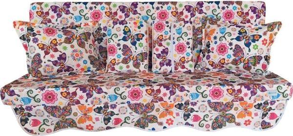 MİRZADE SOFA SOFT KUMAŞ TENTESİZ 28 DNS SÜNGER  SALINCAK MİNDERİ-sofa salıncak KELEBEKLER - Image 1