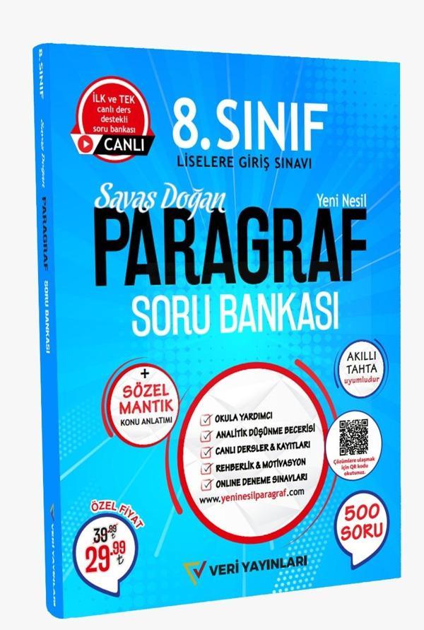 Veri Yayınları 8.Sınıf Paragraf Yeni Nesil Soru Bankası - Veri Yayınları - Image 1