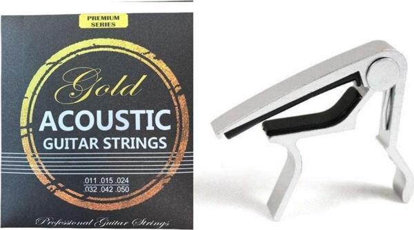 Goldpyramid Gold Profesyonel Akustik Gitar Teli (Takım) + Kapo - Image 1