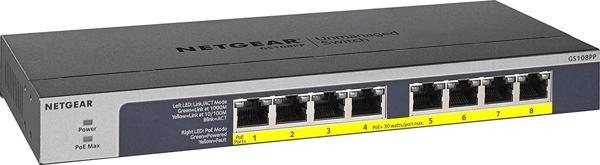 Netgear Gs108Pp High Power 8 Poe Gigabit Ethernet Switch - Image 1