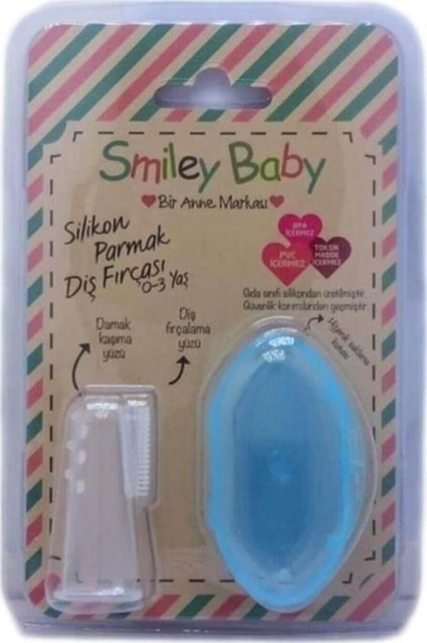 Smiley Baby Mavi Saklama Kaplı Parmak Fırça  - Image 1