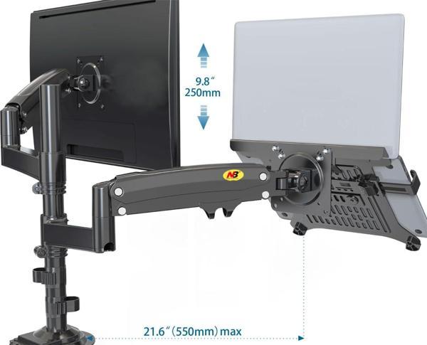 Ergoflex Nb North Bayou H180-Fp Amortisörlü 22-32 " Monitör Tutucu Ve 10-17" Laptop Standı - Image 1
