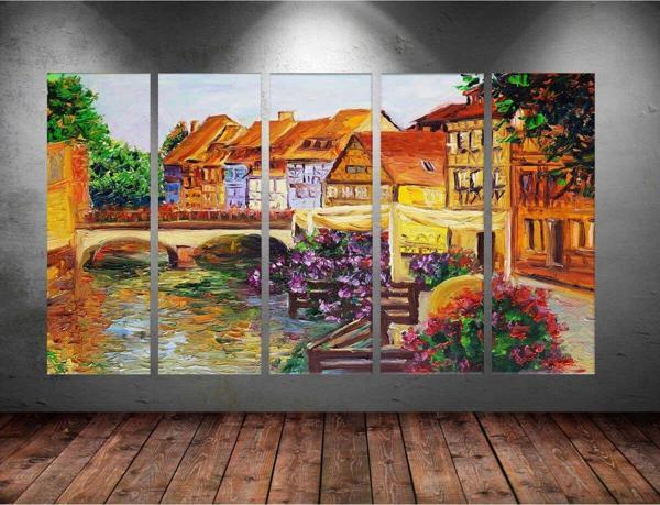 Tablo Center Dev Boyut 5 Parçalı Kanvas Tablo 150x90 cm - Image 1