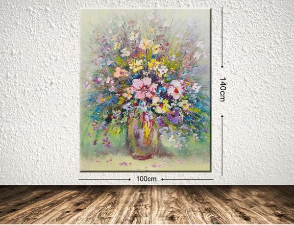 Tablo Center Dev Boyut Çiçek Kanvas Tablo 100x140 cm - Image 1