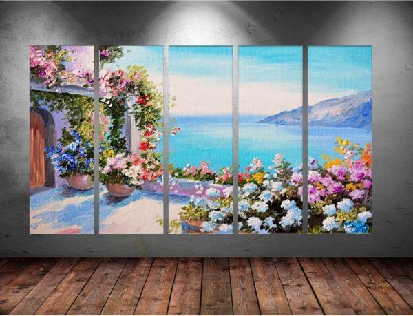 Tablo Center Dev Boyut 5 Parçalı Kanvas Tablo 150x90 cm - Image 1