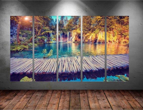 Tablo Center Dev Boyut 5 Parçalı Kanvas Tablo 150x90 cm - Image 1