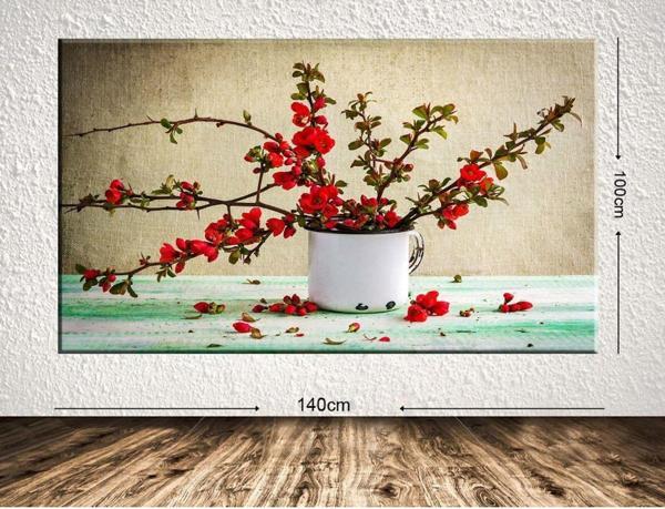 Tablo Center Dev Boyut Çiçek Kanvas Tablo 100x140 cm - Image 1
