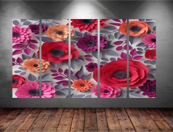 Tablo Center Dev Boyut 5 Parçalı Kanvas Tablo 150x90 cm - Image 1